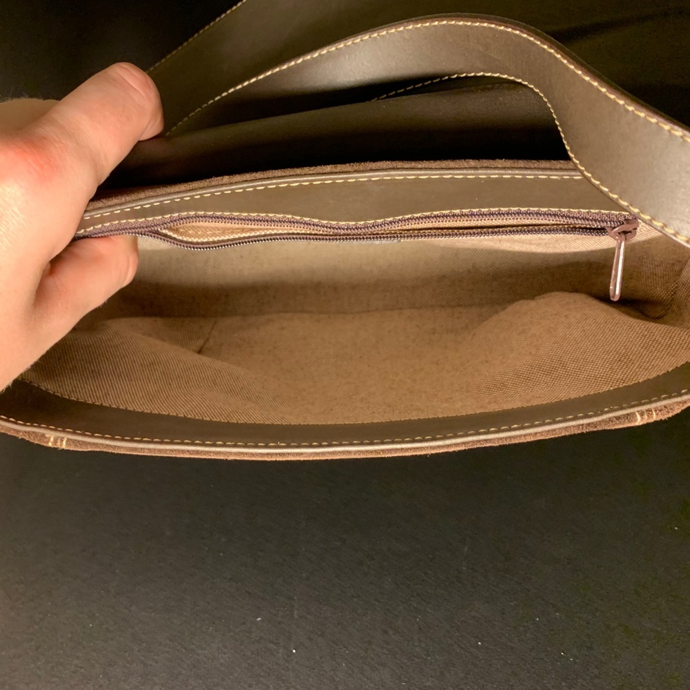 Paolo Bianchi Satchel brown suede & leather - Picture 7 of 8